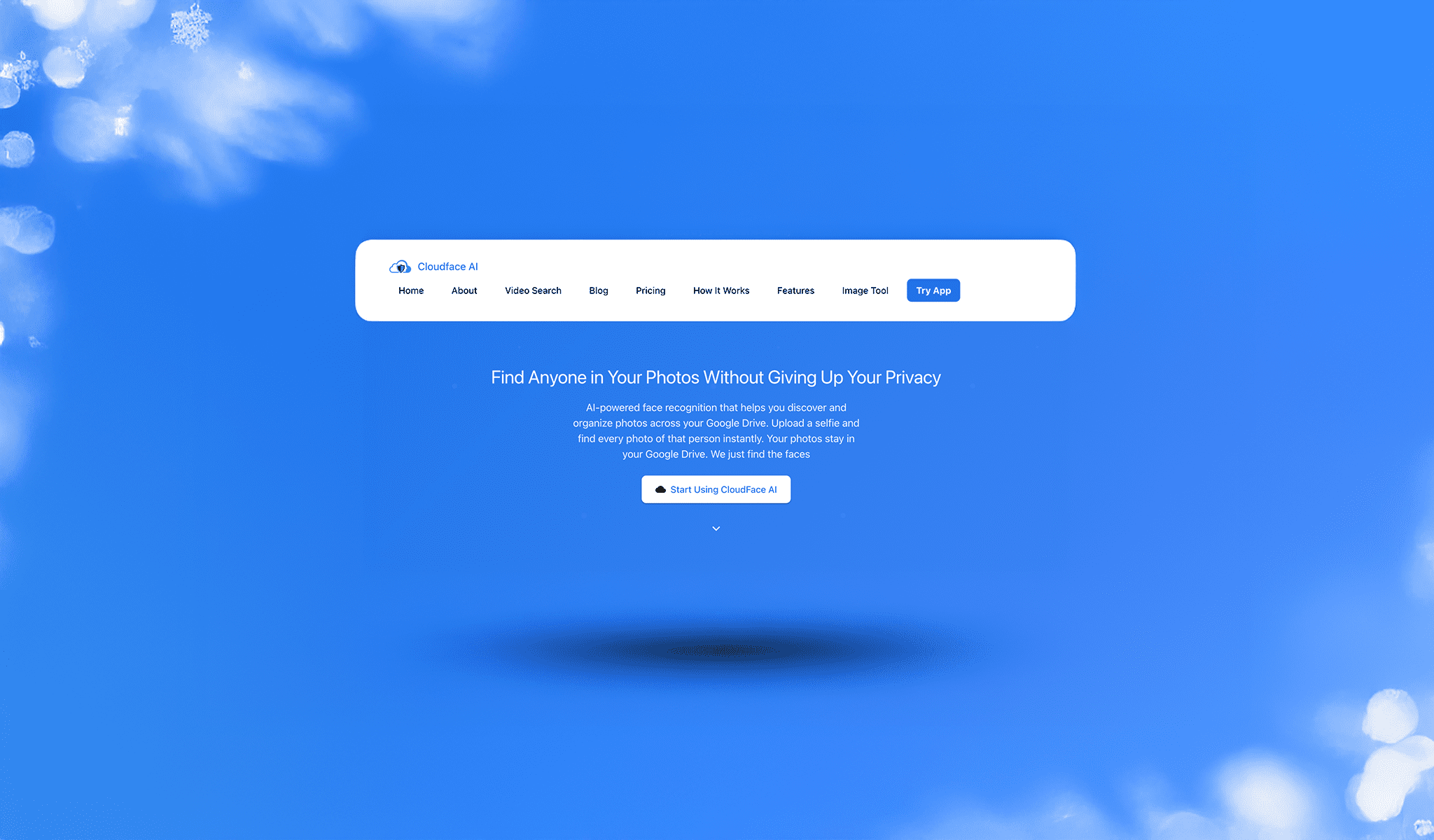 CloudFace AI photo sharing dashboard for photographers